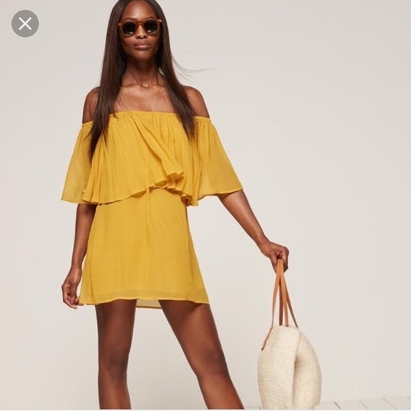 Reformation Charleston Yellow Dress - Picture 1 of 5